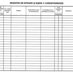 Registru intrare/iesire cartonat